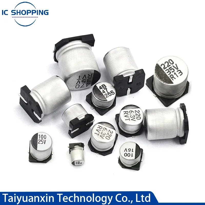 10PCS SMD Electrolytic Capacitor 6.3V 10V 16V 25V 35V 50V 63V 100V 400V 2.2 10 22 33 47 100 220 330 470 560 680 1000UF 1~2200UF