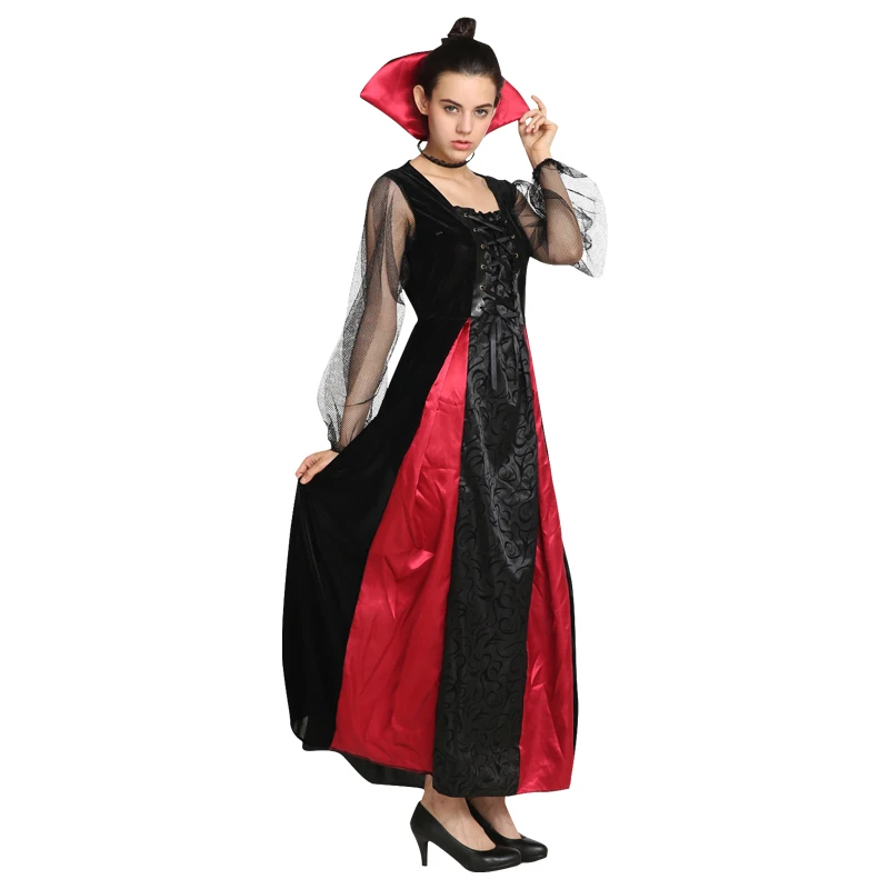 Halloween Costume Adult Woman Queen Dress Witch Easter Vampire Bride Death Witch Cosplay Costumes Retro Court Dresses