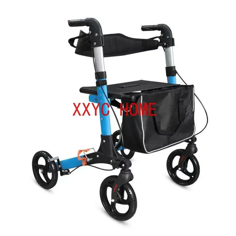 

Rehabilitation Walking Assist Rollator Walker Aluminum Folding Pulley Walker Shopping Mobility