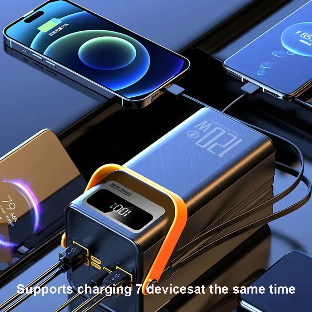 120W Super Fast Power Bank 200000mAh Large Capacity Outdoor Mobile Power Supply Supports 7 Devices to Charge At The Same Time 6
