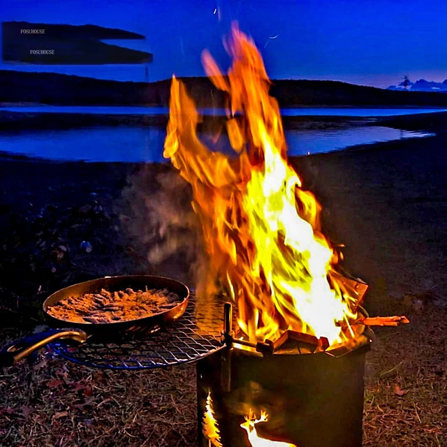 Chimeneák Kemping Tábortűz Kályha Háztartási Tűzfűtés Kültéri Kandalló Fűtő Kerek Brazier Téli Mező Sátor - Image 2