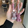 Fashion Car Key Ring Lady Gift Creative Full Diamond cartoon doll inlaid with diamond rabbit key ring affixed diamond jewelry 3
