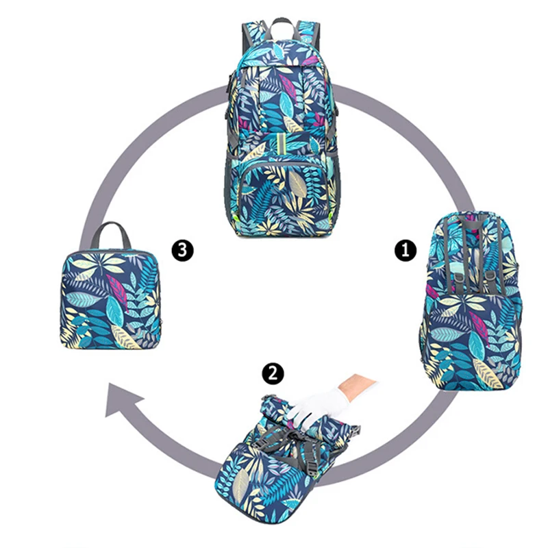 Portable Nylon Lightweight Foldable Backpack Waterproof Outdoor Sport Camping Picnic Hiking Cycling Bags Large Capacity