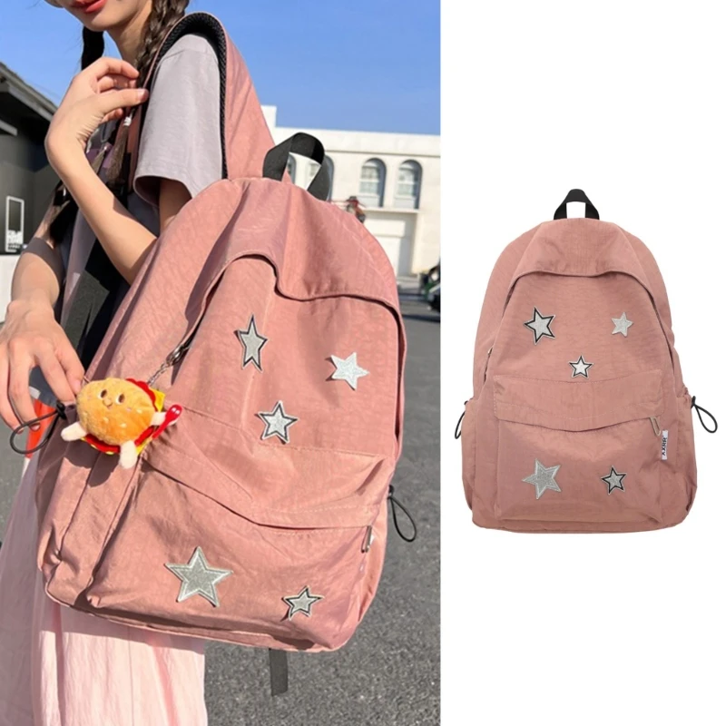 

Women Nylon Laptop Backpack Casual College School Bag Large Capacity Book Bags