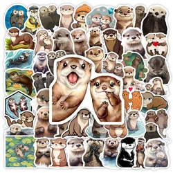 Adorable Watercolor Otter Stickers - Art Clipart DIY Gift Decals (60pcs)
