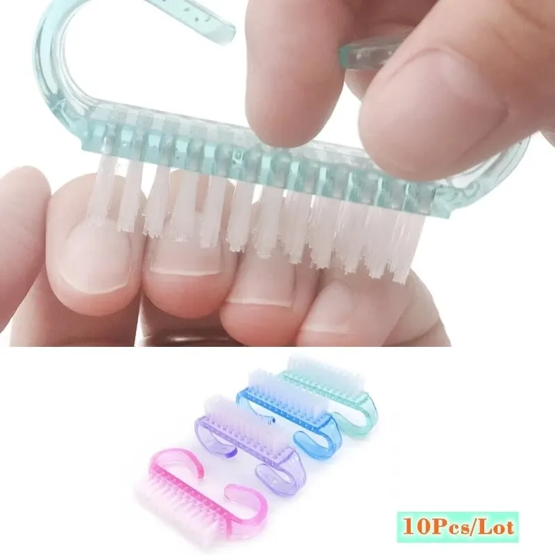 Acrylic Nail Brush nail art brushes nail brushes nail art tools nail cleaning brush 4 Color Nail Art Manicure Pedicure Soft Remove Dust Plastic Cleaning Brushes File Tools Set 10 Pcs/Lot