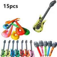 15Pcs Inflatable Instruments Toy Music Balloons Set Simulation Instrument Guitars Saxophones Microphones Party Toy 1