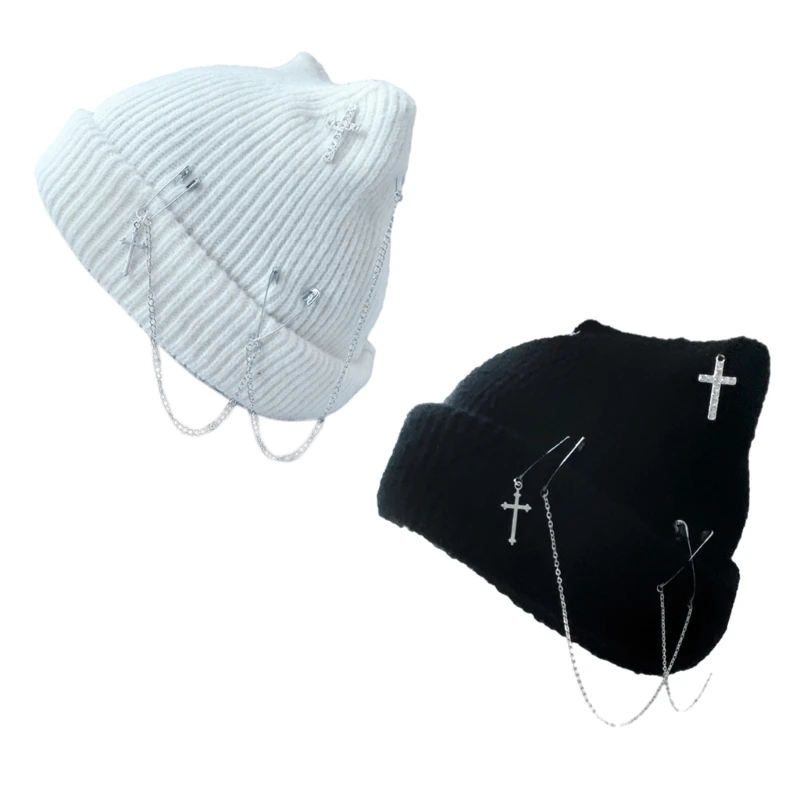 

Punk Girls Beanie Hat Subculture Skull Hat for Women Windproof Winter Caps