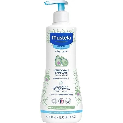 Очищающий шампунь для волос и тела Mustela Dermo 500 мл новорожденных |