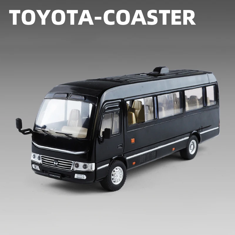 1:24 Coaster BUS Alloy Car Model Sound and Light Pull Back
