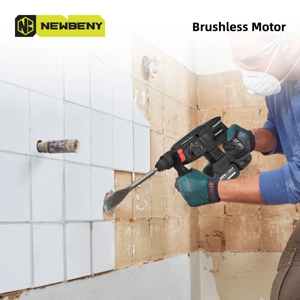 26mm Brushless Electric Hammer Cordless Rechargeable Multifunction Electric Rotary Impact Drill  Tool For Makita 18V Battery 6