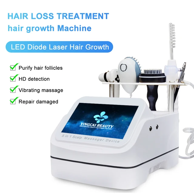 Masseur de cuir chevelu en Silicone, brosse électrique pour la croissance des cheveux, thérapie à la lumière rouge, Machine d'analyse des cheveux et du cuir chevelu 1