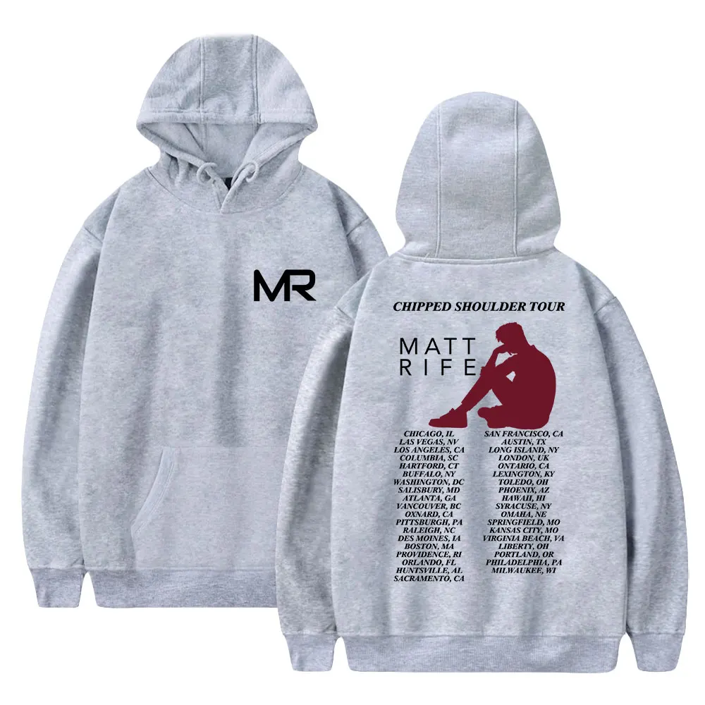 thumbnail image 1 of Sudadera con capucha de Matt Rife 2023 con estampado de la gira Chipped Shoulder, unisex, divertida, ropa de calle, 1 of 5
