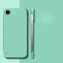 Ultra - Thin Frameless Matte Phone Case - Hard PC Protective Back Cover Shell - iPhone 16e (Cyan)