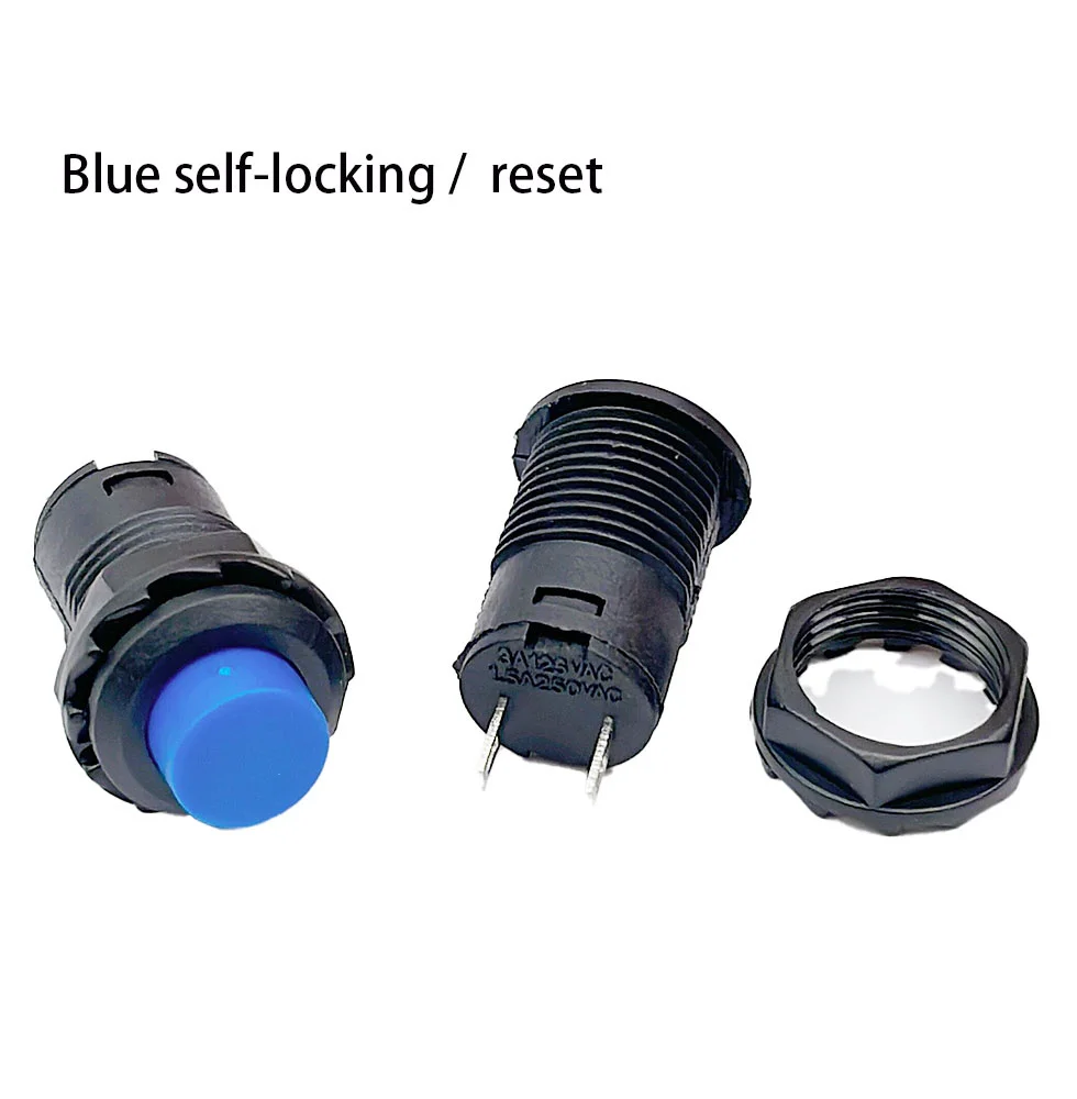 1Pcs Self locking button DS-228 DS228 12mm  Lock Latching OFF- ON Push Button Switch maintained pushbutton switches