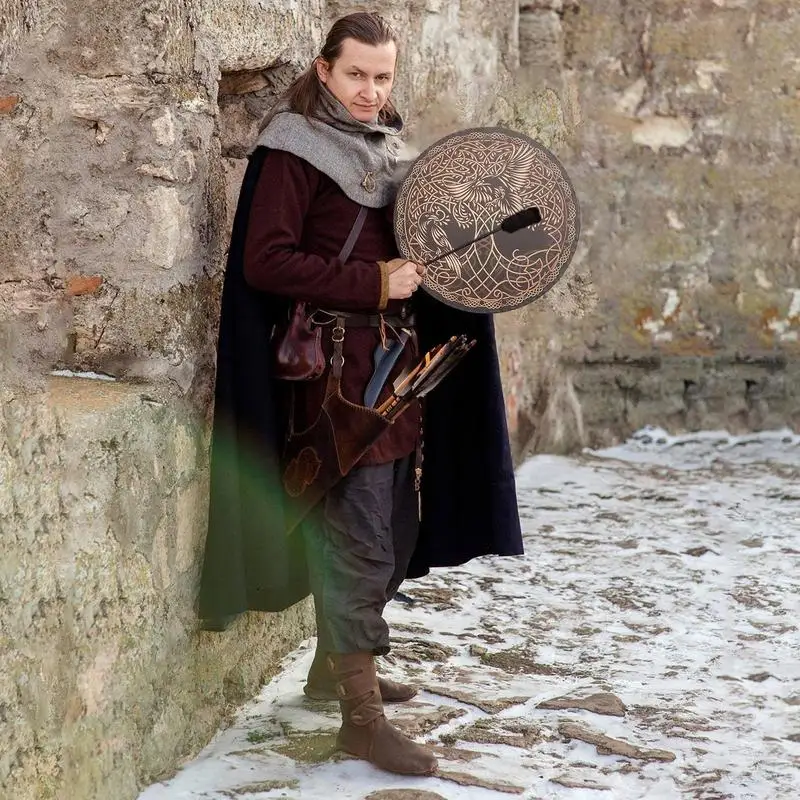 Shamanic Drum Shaman Drum Tree-of-Life And Bird Siberian Frame Instrument Gift For Music Lovers Sound Healing Tool