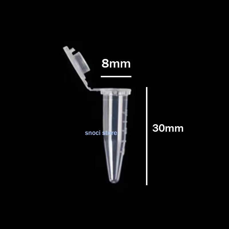 Plastic Test Tubes Centrifuge Tube 0.5ml Pieces of Transparent Mini Plastic Test Tube Centrifuge Tube Container Science Laboratory Test Accessories 1000Pcs