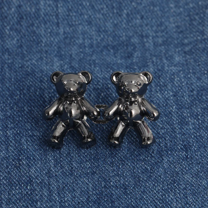 2pcs Adjustable Jean Buttons Pins Cute Bear Pants Button Pins No Sew And No  Tools Instant Pant Waist Tightener For Loose Jeans - Buttons - AliExpress