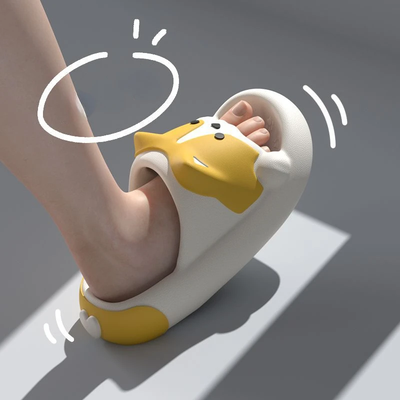 Cartoon Corgi Slippers For Women Summer Sandals Cute For Outdoor And Indoor Bathroom Home Slippers Soft Bottom Anti Slip 3