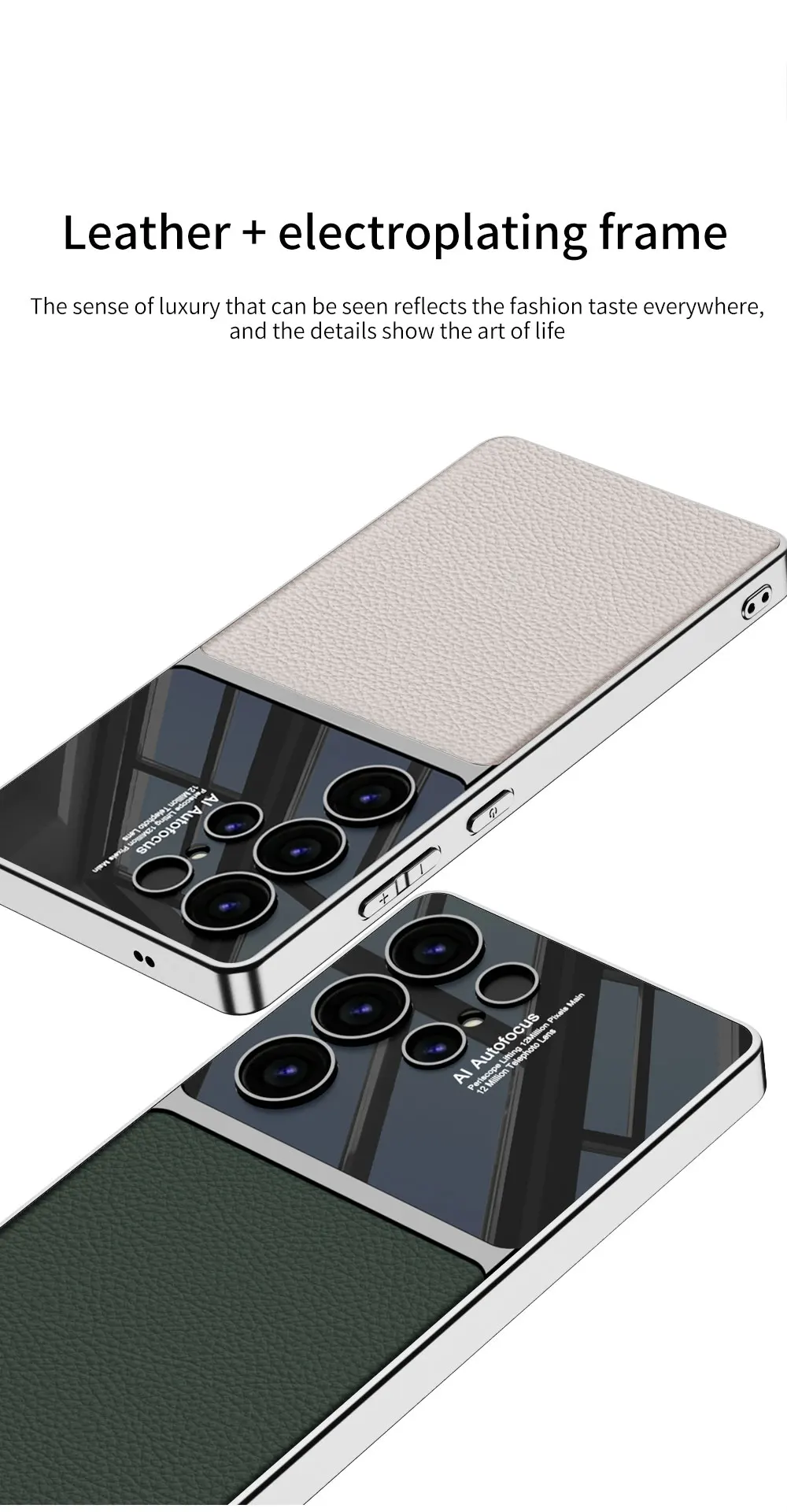 Luxury Plating Leather Case For Samsung Galaxy S25 S24 Ultra Shockproof Soft Edg