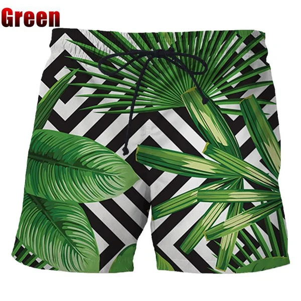Summer Hawaiian Beach Shorts Quick Drying 3d Printed Palm Motif Swim Trunks Shorts Board Shorts Men Funny Beach Shorts 5