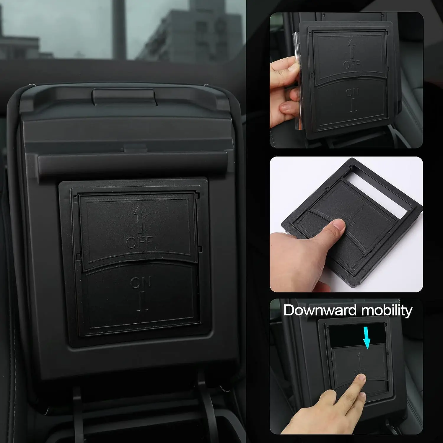 3PCS Armrest Hidden Storage Box for Tesla Model 3 Model Y Center Console Organizer Accessories ABS