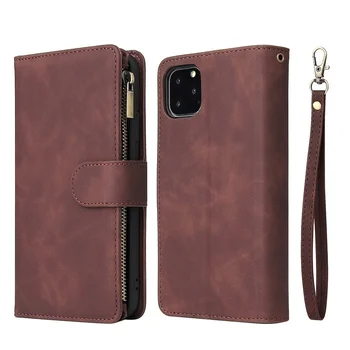 Premium Wallet Case For iPhone 11-17 - Pro Max Plus - 17 Air - Magnetic Card Slot - Coffee