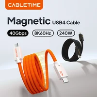 CABLETIME 40Gbps 8K 240W Magnetic Cable Fast Charging