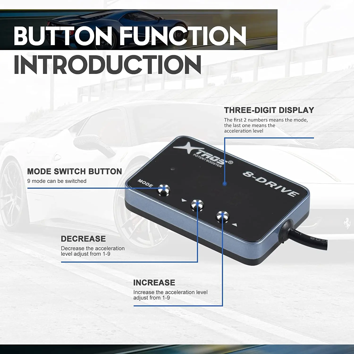 Throttle Response Controller 8 Drive Modes Racing Accelerator WAK-988 for BMW 2002+ Hyundai Genesis 2009+ MINI ONE