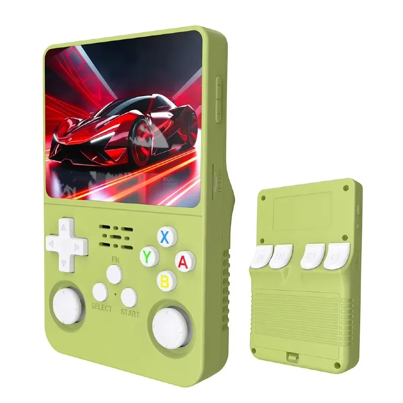 Consola Retro R36S Con 40.000+ Juegos | Pantalla IPS 3.5″ Y Batería De 3500 MAh | Sistema Arkos RK3326 Con 128 GB | Regalo De Viaje Para Adultos Y Niños