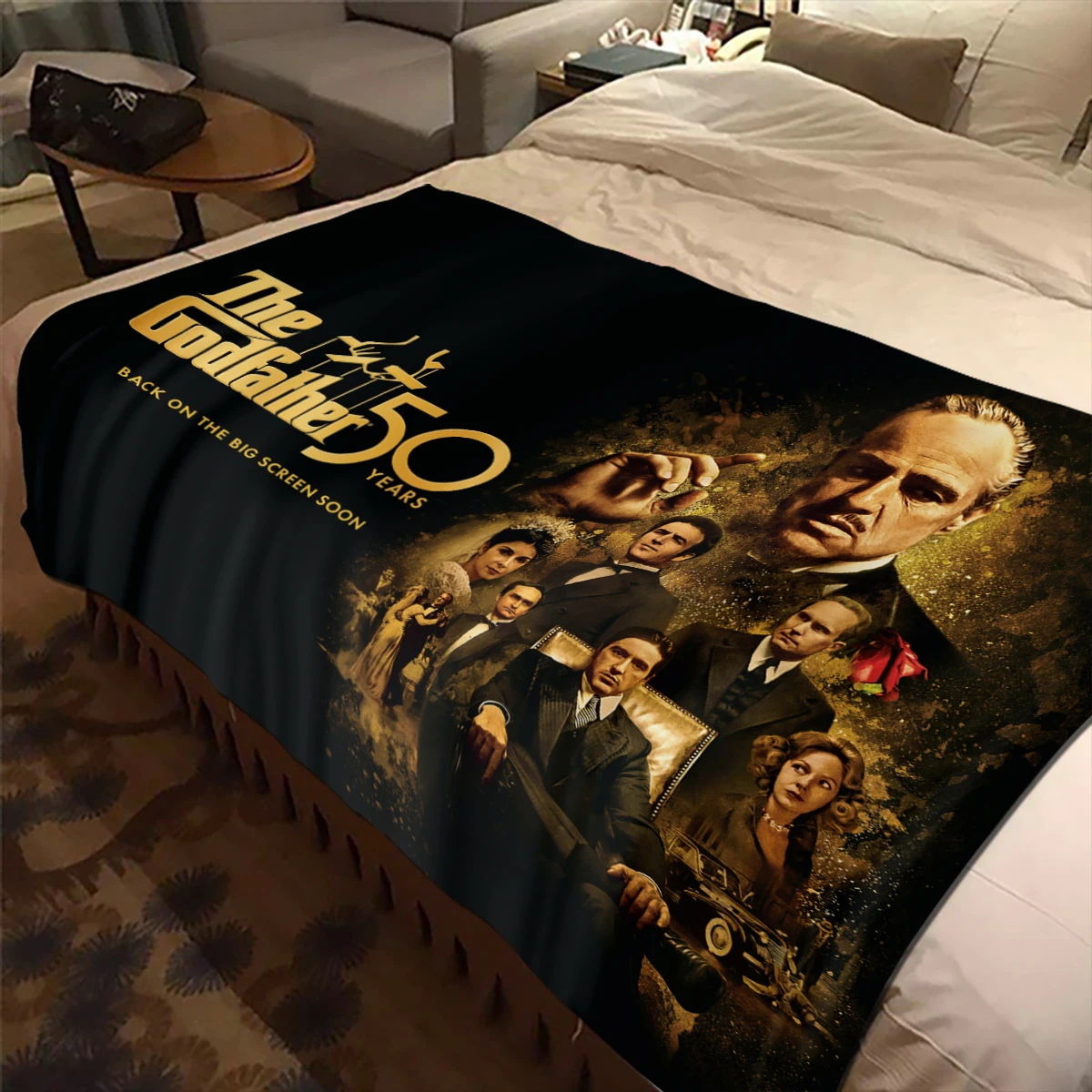 

Movie Retro The Godfather Mafia Blanket Children's Blanket High Quality Flannel Blanket Soft and Comfortable Home Travel Blanket