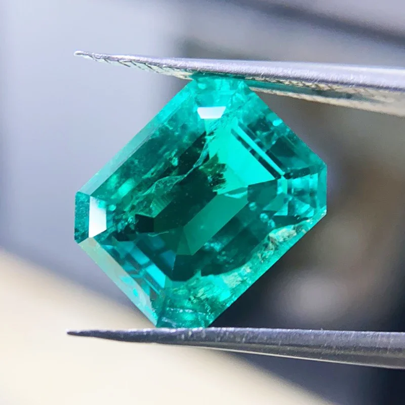 Lab Grown Columbia Emerald 10x12mm Emerald Cut Charms Gemstone Advanced DIY Jewelry Rings Earrings Making Certificate 4