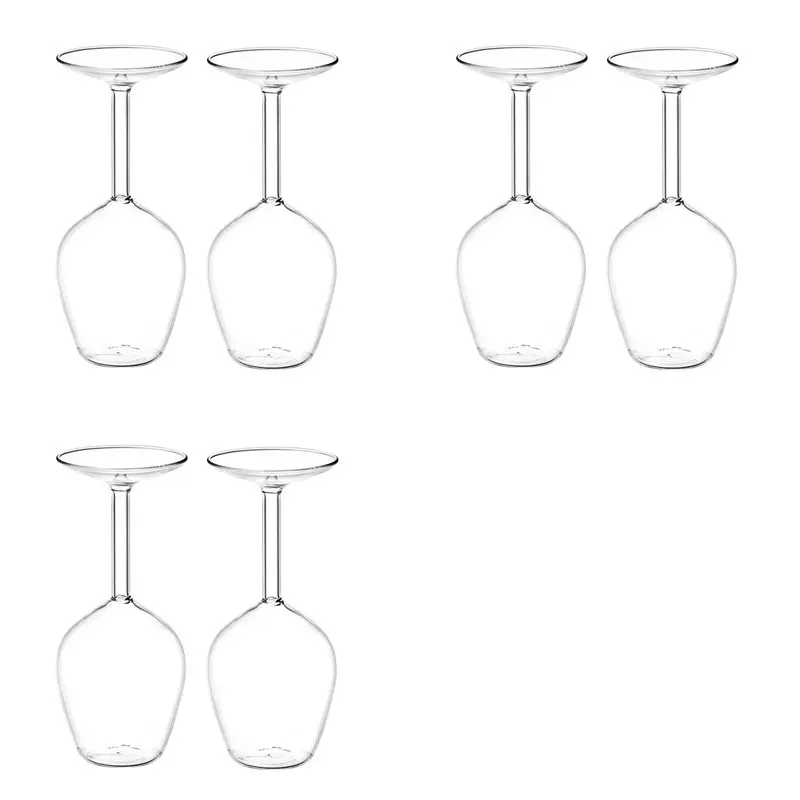 AFOURT-14 Fl Oz Upside-Down Cocktailglas Upside-Down Martini-Glas Weinglas Einzigartiges Spaßiges Upside-Down Weinglas Invertiert 6 Stück