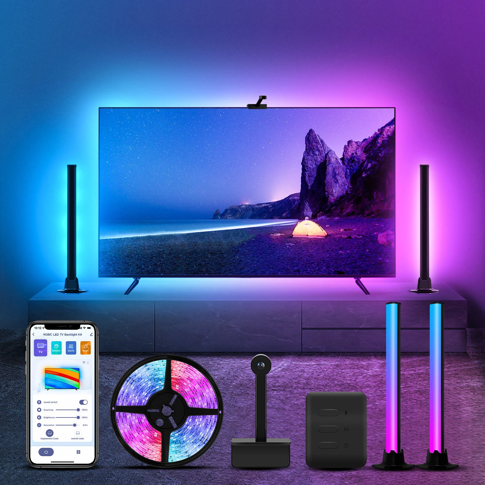 led-tv-backlight-rgbic-strip-lights-12v-lamp-bars-tuya-wifi-immersion-screen-music-sync-alexa-google-home-control-with-camera