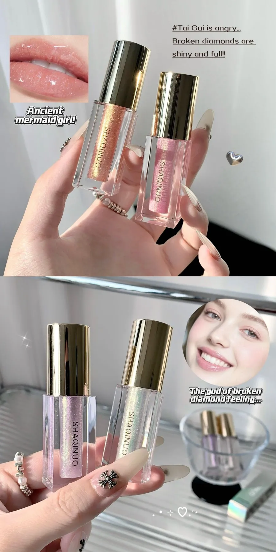3d Diamant Pink Schimmer Lipgloss Mit Metallic Glanz Effekt_voghion.com