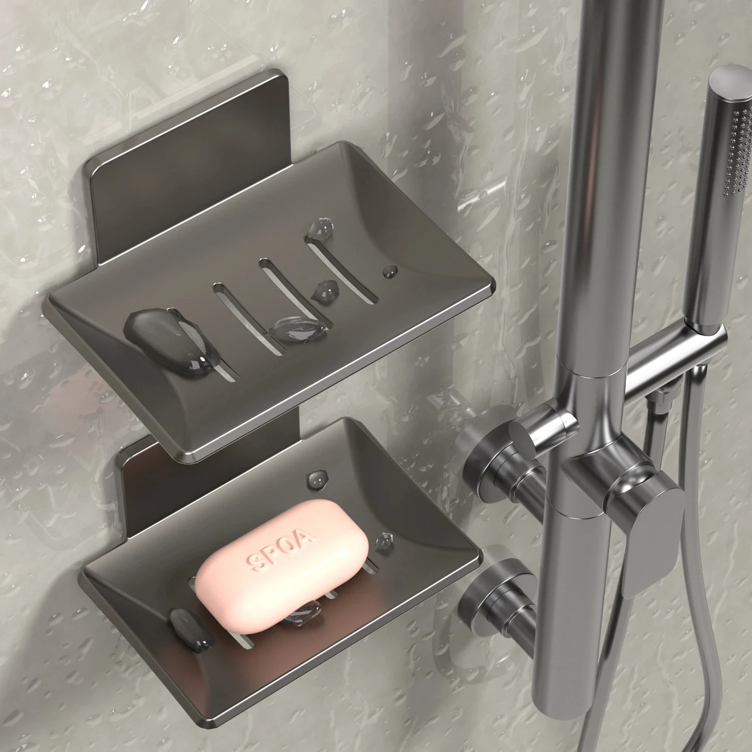 Soap Holder Bathroom Soap Tray Wall Mounted Soap Sponge Holder For Kitchen