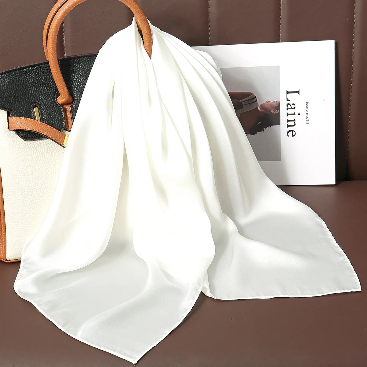 Luxury Silk Square Scarf - 21 Colors 70cm Neck Tie Shawl Womens Hair Bandana  Headscarf