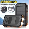 20000mAh Solar Panel PowerBank Case Charge Storage Box Dual USB Power Bank Shell SOS Light Flashing Light Compass Power Bank Box 1