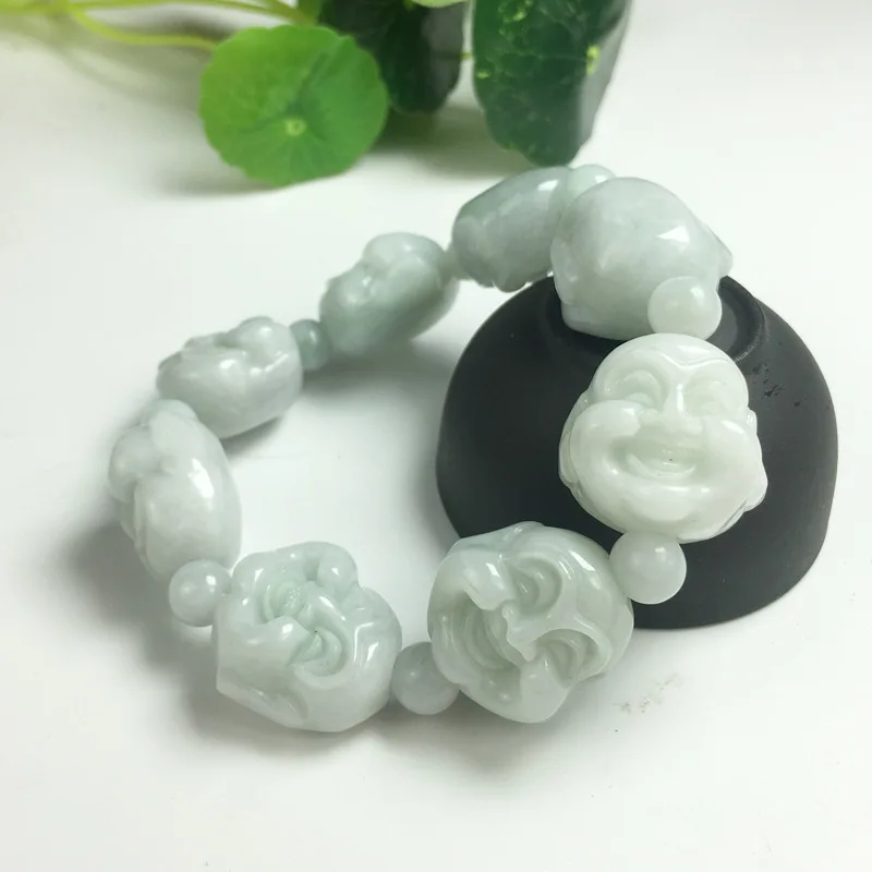 

Myanmar Head Men's and Women's Jade Bracelet Buddha Beads Rosary