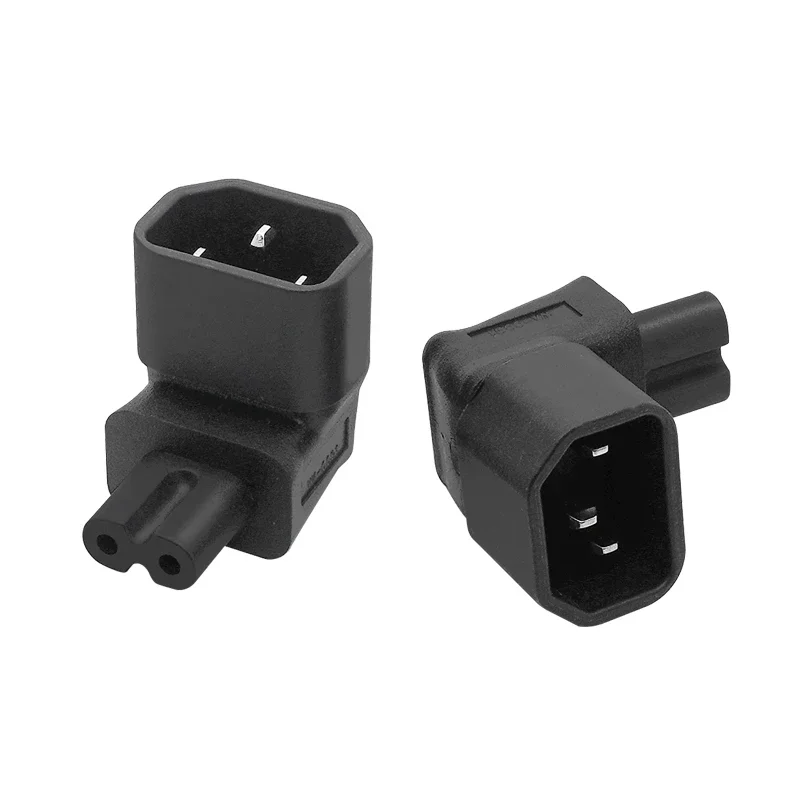 1pcs IEC 320 C14 to IEC C7 UP power adapter male to 8 type female angle Computer server power conversion adapte