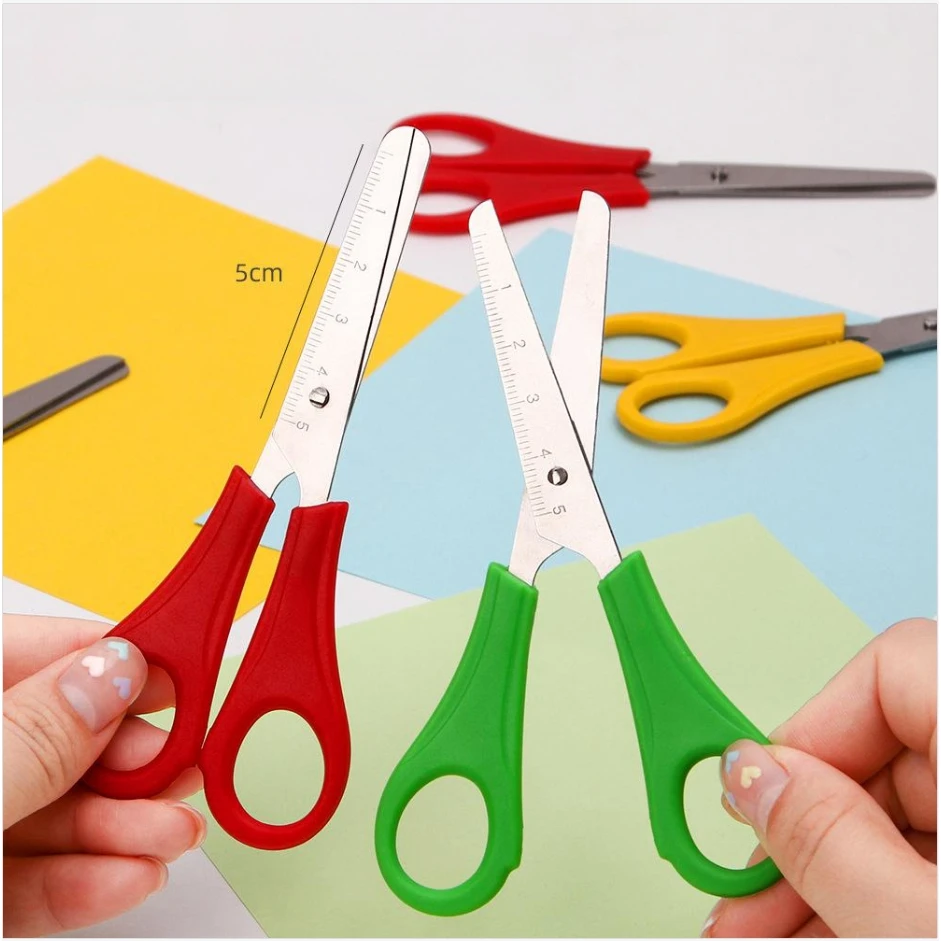 가위 DIY 수제 가위 안전 눈금자 스케일 가위 편지지 학생 학교 사무용품 스케일 편지지 손 도구