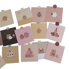 

9pcs Double-sided Bear Card Hand Account Material Room Wall Decoration Background Card Paper PostcardJournals Material Paper