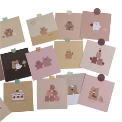 9pcs Double-sided Bear Card Hand Account Material Room Wall Decoration Background Card Paper PostcardJournals Material Paper
