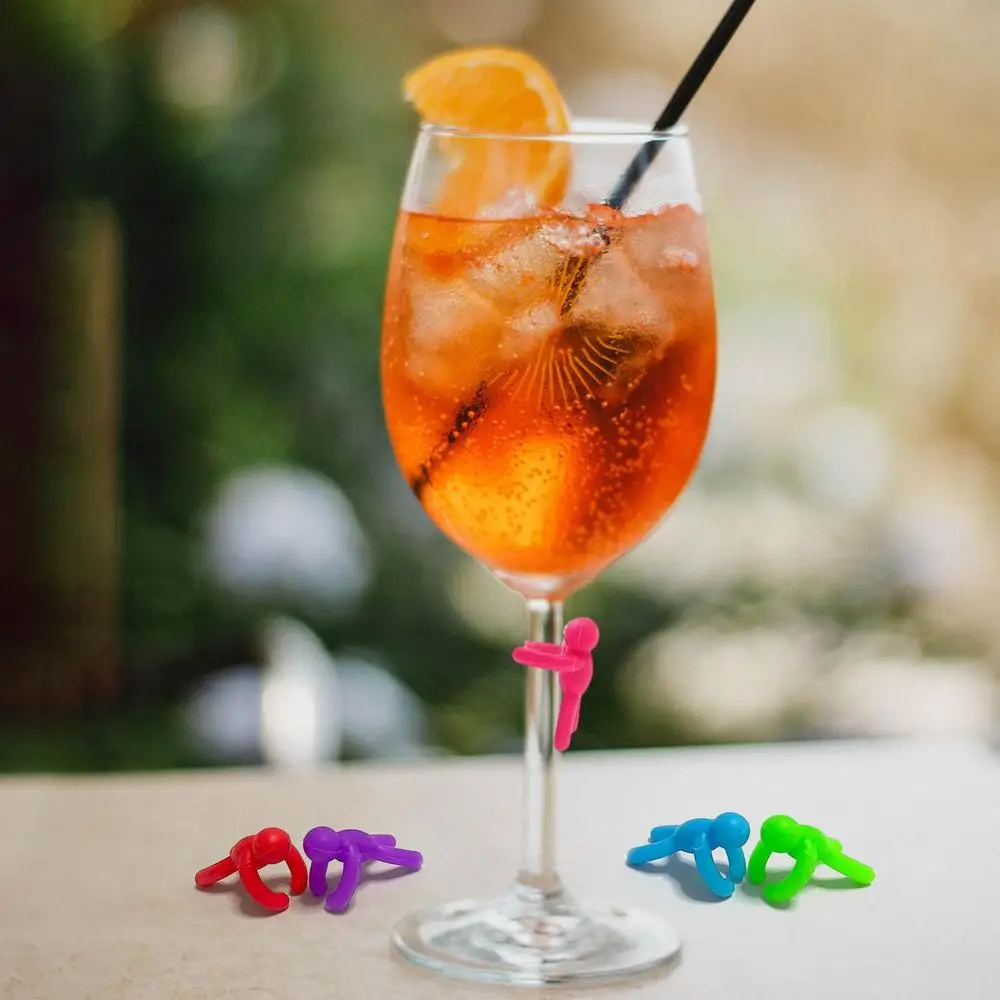 Description Picture 3 of item12Pcs Small Man Drink Markers Wine Glass Tags Drink Charm Cocktail Picks Gel Small Man Wine Cup Marker Red Wine Cup Mark