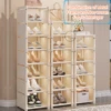 1pc 6/8 Layers Shoe Organizer, Space-saving Metal Frame & Fabric Interlayer Shoe Rack, T1 Shelf for Entryway Hallway Living Room 2