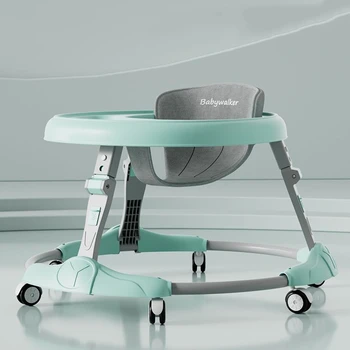 6-18 Months Regular Wheel Plate Style 7-speed Adjustable Music Multifunctional Anti Rollover Foldable Walker for Babies Aged 1