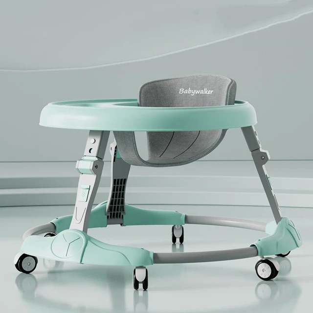 6-18 Months Regular Wheel Plate Style 7-speed Adjustable Music Multifunctional Anti Rollover Foldable Walker for Babies Aged 1
