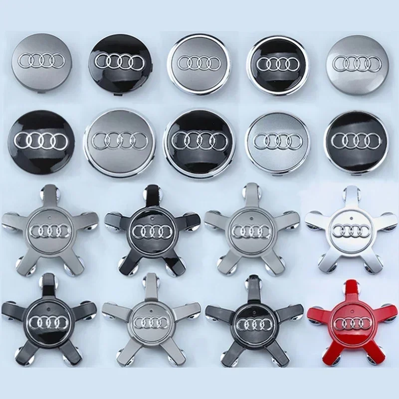 Car Wheel Center Hup Cap Cover 4pcs 60/61/68/69/77MM for Audi A6 A7 A8 A3 A4 A5 A6 S3 S4 Q3 Q5 Q7 RS3 RS4 RS5 RS6 TT Accessories