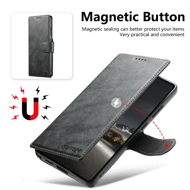 Premium 2-in-1 Detachable Leather Wallet Flip Case with Magnetic Closure