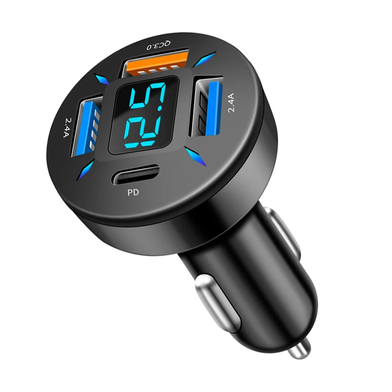 Caricabatterie rapido per auto USB C a 4 porte, adattatore Caricabatterie rapido per auto USB C a 4 porte, adattatore